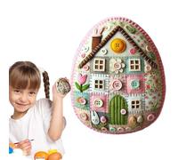 mivceklw Felt Egg Kit, Patchwork Easter Egg, Easter Art Craft, Chick House Set with instructions and Kid Friendly Materials for Children, or Beginners, 2.95 Inches