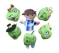 mivceklw Finger Puppet Set, Farm Fruit Character Toys, Soft Lightweight Plush Puppets with 6 Unique Designs, Travel Learning Toys for Kids, Theater Props for Preschool Use, Classroom Play