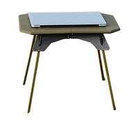 mivceklw Folding Camping Table, Small Portable Grill Stand, Lightweight Picnic Desk with Removable Legs, Height Adjustable for Patio, Outdoor Trips, 37.5x24x3.5cm Black MilitaryGreen