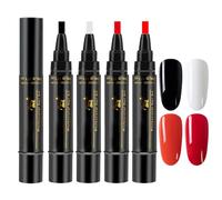 mivceklw Gel Nail Polish Pen Set, 4 x Quick Dry Vibrazione Nails Paint for Home and Salon Use, Perfect for Everyday Commuting, Travel, Dating, Creative Manicure Decoration Supplies 12 cm