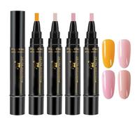 mivceklw Gel Nail Polish Pen Set, 4 x Quick Dry Vibrazione Nails Paint for Home and Salon Use, Perfect for Everyday Commuting, Travel, Dating, Creative Manicure Decoration Supplies 12 cm