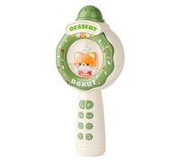 Mivceklw Kids Karaoke Microphones, Cartoon Singing Toy, Portable Handheld Speaker Recorder, Fun Voice Effects, Rechargeable Battery, Abs Material, 3.94x2.91x8.66in