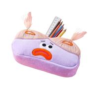 mivceklw Matita Case, Grande Capacity Pencil Case, Cartoon Pencil Case, Creative Pencil Case, Long Hair Doll Pencil Case, Aesthetic Pencil Case for Students School, Kids (Purple, Green), viola,