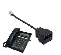mivceklw Phone Jack Splitter, Two-Way Telephone Cord Converter, Duals Port Adapter for Phone Lines, Fax Machine, Modem, Dsl Internet Equipment, Office and Home Use, 4.72 Inches