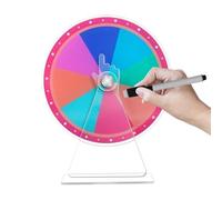 mivceklw Prize Wheel, Game Wheel, Acrylic Table Top Roulette with Marker, Erasable Lucky Draw Toy, Rainbow Color for Carnival, Trade Shows, Classroom Activities, Multicolor, 4.92x3.94 Inches