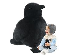 mivceklw Simulazione Crow Plush Toy, Realistic Cartoon Raven Doll, Soft Bird Plush Decor for Bedroom, Game Room, Living Rooms, Office Desk, Kids Room, Collectible, 9,84 x 9,84 pollici