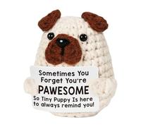 mivceklw Stuffed Animal, Crochet Dog Plush, Comfort Doll, Cute Inspirational Dog Doll for Stress Comfort Uplifting Gift for Kids Adults Friends During Stress Sadness Oro Healing 1,97 x 2,76 pollici