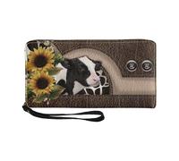 mivceklw Stylish Cow Pattern Design Wallets for Women, Leather Wallet for Ladies, Sturdy Womens Purse, Decorative Leather Cow Wallet 20x3x11cm for Present, Stylish Wallet, Travel, Multicolor