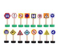 mivceklw Traffic Road Signs, Street Traffic Signs Play Toy, Crosswalk Blocks for Early Learnings Safety Education Game Child-Centered Learning Inspired for Preschool Classroom Home or Travel Use