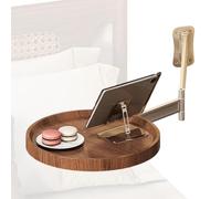 mivceklw Wall Mounted Round Tavolo, Foldable Space-Saving Desk, 180° Rotating Floating Shelf, Sturdy Wood, Home Kitchen and Work, Dining Decor, 28 x 28 cm Bianco Nero Walnut Wood Color