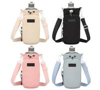 mivceklw Water Bottle Sling, Sports Cup Carrier, Adjustable and Lightweight, Tumbler Pouch with Phone Pocket, Fit Most Bottles with Shoulder Strap for Running and Hiking, 49.21 in, rosa, Se référer au