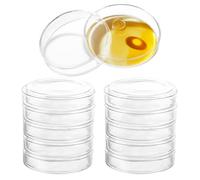 MIVIDE 10 ciotole in vetro Petri con coperchio, 90 x 20 mm, in vetro borosilicato, ciotole di Petri sterilizzate, trasparenti per scuole e cultura di laboratorio, lievito batterico