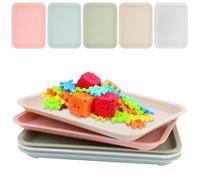 MIVIDE 10 vassoi rettangolari in plastica, 30,5 x 23 cm, in plastica multicolore, antiscivolo, per cucina, sala da pranzo, hotel, ristorante, caffetteria (5 colori)