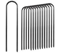 MIVIDE 12 pezzi di ancoraggio a terra trampolino U, 30 cm/12 pollici, ancoraggio a terra, diametro filettatura 8 mm, picchetti per tenda trampolino, giardino, recinzioni