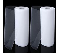 MIVIDE 2 Pezzi Rotoli di Tulle Bianco, 91 m x 30 cm Rotolo Bobina di Tulle Nastro Bianco Poliestere, Tulle Roll per Abiti, Matrimoni, Gonne, Decorazione, Confezione