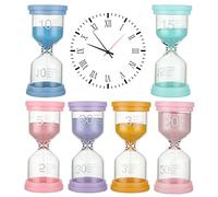 MIVIDE 6 Pezzi Clessidra Timer Set, 3/5/10/15/20/30 Minuti Clessidra Sabbia Colorata Timer, Sandglass Sand Clock per Regali, Cucina, Ufficio, Gli Sport, Decorazione per la Casa (Colore del Macaron)