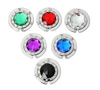 MIVIDE 6 Pezzi Gancio Borsa da Tavolo Pieghevole, Antiscivolo, Antigraffio, Nero, Bianco, Blu, Viola, Verde, Rosso