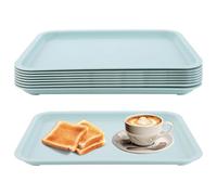 MIVIDE 8 vassoi in plastica, 30,5 x 23 cm, piatti da portata rettangolari, piatti da portata in plastica per artigianato, scuola, caffetteria, blu