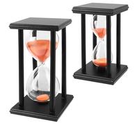MIVIDE Clessidra Timer 30 60 minuti Set clessidra telaio in legno nero, set decorativo clessidra, clessidra, set per bambini, regali, cucina, ufficio, casa, gioco, tempistica