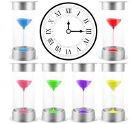MIVIDE Set di 6 clessidre per bambini, 1/3/5/10/15/45 minuti, clessidra, set per bambini, cucina, giochi, lavoro