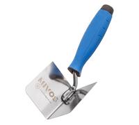Mivos Cazzuola Angolare Antiruggine 80 x 60 mm - Cazzuola Angolare Interna in Acciaio Inox - Spatola Angolare Interna con Impugnatura Morbida per la Lavorazione di Angoli Interni nelle Pareti