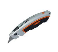MIVOS Coltello con lama retrattile - lunghezza 170 mm - inclusi 5 lame di ricambio - Coltello in metallo, con lama, impugnatura in gomma - Cutter per tappeti - universale - Coltello da utilità