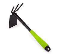MIVOS Doppia Zappa da Giardino con Lama e 3 Denti - Zappetta a Due Punte in Acciaio per la Cura e Il Diserbo del Giardino - Zapetta Doppia da Giardinaggio - Larghezza 65 mm