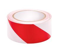 MIVOS Nastro segnaletico a strisce 48mm x 25m - bianco e rosso - Nastro barriera - Nastro segnaletico per delimitare aree - Nastro segnaletico autoadesivo - Nastro segnaletico