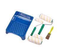 Mivos Set da pittura, 9 pezzi, 2 rulli da 18 cm, 2 rulli da 11 cm, 2 staffe a incastro, pennello da 36 mm, vaschetta per colori da 33 x 26 cm, set per verniciatura per pittura a parete/rullo