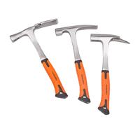 MIVOS Set di 3 martelli - Martello da mattone - Martello da muratore - Martello da mattoni - Peso testa 600 g - Acciaio forgiato - Martello in acciaio con manico anti-vibrazione - Martello da