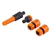 Mivos Set di Irrigazione, 4 Pezzi, 1/2” I Ugello Regolabile, Raccordo Rubinetto 1/2" e 3/4", Adattatore/Connettore per Tubo Acqua Giardino I Set di Connessione per l'irrigazione di Giardino e Piante