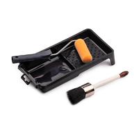 MIVOS Set per dipingere 4 pezzi - Rullo per dipingere 10cm - Pennello rotondo per macchie e vernici 43mm - Vassoio per dipingere 28x16cm - Pinza per dipingere 27cm - Set per dipingere - MADE IN EU