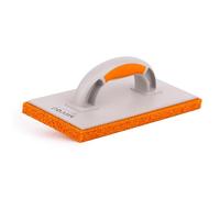 Mivos Tagliere in plastica con rivestimento in gomma spugna da 18 mm, per intonaco, professionale, 280 x 140 mm, con manico bicomponente, in spugna per intonaco, prodotto in UE