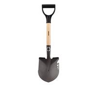 MIVOS Vanga da Campeggio in Acciaio Boro Temprato - Lunghezza 66 cm, Pala di Sopravvivenza Con Manico in Legno, Piccola a Punta Con Manico a D, per Sepoltura - Made in