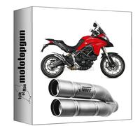 mivv scarico omologato cat-oem double gun inox compatibile con ducati multistrada 950 / s 2017 2018 2019 2020 2021 mototopgun