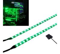 MIWATT DS - Striscia LED verde per illuminazione del computer, barra luminosa magnetica, connettore Molex, 2 pezzi per set di illuminazione per case PC (30 cm)