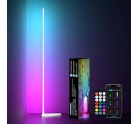 MIWATT Lampada da terra a LED per soggiorno, 140 cm, RGB dimmerabile, con telecomando e app, 16 milioni di colori, modalità musica, modalità fai da te e funzione temporizzazione per camera da letto,
