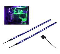 Miwatt - Striscia LED per illuminazione interna del PC Modding Case PC, alimentatore di rete Molex, magnete posteriore, 2 x 30 cm (tinta unita, viola, UV)