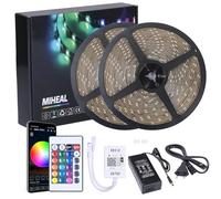Miwatt Striscia LED RGB 30 m dimmerabile 44 tasti IR Controller 5050 SMD 960 LED 24 V illuminazione interna per casa cucina party [Classe energetica A +]