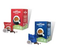 MIX 200 CIALDE CAFFE CARPE DIEM MISCELE ROSSA BLU + KIT ACCESSORI BIO
