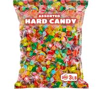 Mix di caramelle dure, 1,4 kg, ottimo regalo di Natale, assortimento di caramelle dure, caramelle dure confezionate singolarmente, menta, luce delle stelle, caramello, caramello, fragola e altro (1,4