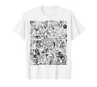 Mix di illustrazioni d'epoca, strano disegno a mano collage arte Maglietta