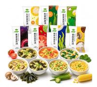 Mix Di Zuppe Istantanee A 7 Gusti, 35 Pacchetti Zuppa Verdure Liofilizzate All'uovo, Preparazione Rapida Anni '30 For Colazione, Spuntino E Viaggio