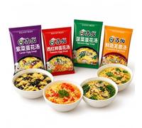Mix Di Zuppe Istantanee A Base Uova A 4 Gusti (confezione Da 20) - Verdure Assortite Con Spinaci, Pomodori E Alghe Preparazione Rapida