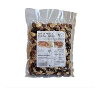 Mix Frutta Secca Sgusciata Siciliana - Mandorle Tostate, Mandorle Tostate Pelate, Nocciole, Noci e Uvetta - Fonte di Vitamine e Fibre Senza Glutine (500g)