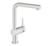 GROHE Minta Mitigeur monocommandé pour évier, portée 223mm, bec en L, pivotant, extractible, 32168DC0, 32168DC0, Colorazione: super acciaio