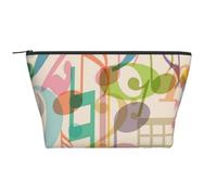 Mix Match Retro nota musicale musicale, Borsa da toilette Borsa per trucco Borsa per cosmetici Borsa da toilette da viaggio portatile