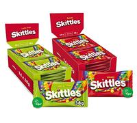 Mix Skittles - New Crazy Sours e Fruit Flavour - 2X Box 14 Confezioni da 38 g - Caramelle al gusto di Frutta + Aspro