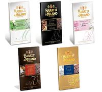 MIX TAVOLETTE CIOCCOLATO SPECIALE BARATTI & MILANO MENTA ROSA FINISSIMO LATTE CAFFE' ARABICA EXTRA FONDENTE 5 PEZZI DA 75 GR