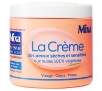 Mixa Intensive Peaux Secche - La crema per pelli secche e sensibili, multiuso, viso, corpo, mani, piedi, nutre 24 ore e lenisce, penetrazione rapida, ipoallergenica, barattolo 400 ml
